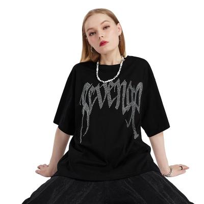 China Wholesale Sales Breathable Cotton O-neck Tops Unisex Street Wear Men And Women Oversized Printing T-shirt for sale