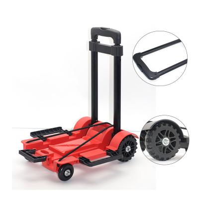 China Heavy Duty Folding Home Shopping Trolley Hotel Cargo Tool Folding Hand Use Luggage Trolley for sale