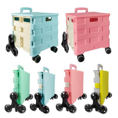 China Folding Trolley For Kids Plastic Folding Service Factory Foldable Cargo Luggage Travel Bag Trolley Shopping Cart From China for sale