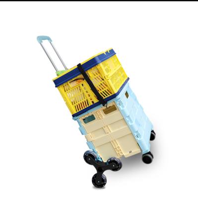 China Beach Folding Market Gift Laundry Supermarket Storage 8 Wheel Portable Plastic Clambing Stairs Trolley for sale