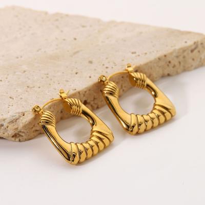 China New Arrival TRENDY 18k Gold Stainless Steel Stud Earrings For Women ANG Girls Big Gift for sale