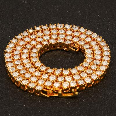 China Diamond Choker Iced Out CZ Hip Hop Tennis Jewelry Chains Zircon Bling Jewelry Rose Gold Silver Tennis Chain 3mm 4mm 5mm for sale