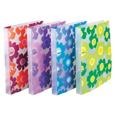 China PP Comix A4 Folder Inner Pocket Summer Flower Plastic Translucent A4 2 Hole Ring Binder for sale