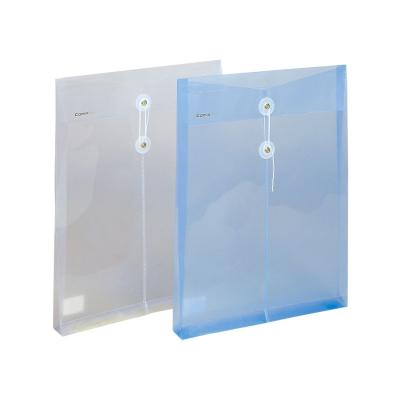 China Eco - Friendly Plastic PP Document File Holder A4 Clear Folder Envelope With Button for sale