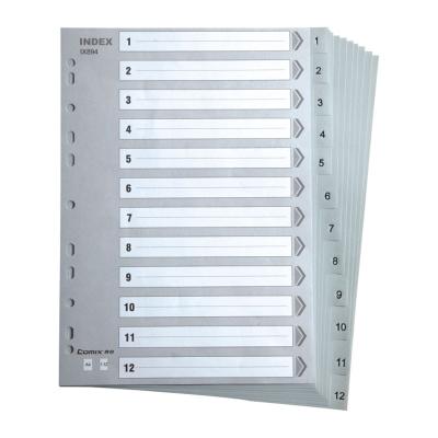 China 100% Eco-friendly High Quality 13C A4 PP Stationery Color Index Folder Label Dividers for sale