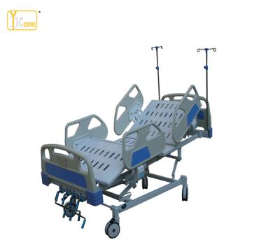 China Hospital Bed ABS 4 Crank 5 Functions Hospital Beds, Medical Bed With ABS Main Foot Boards And Side Rail for sale