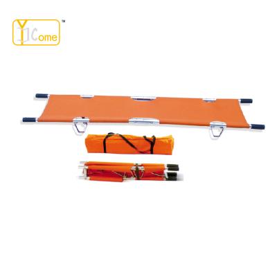 China Aluminum Hospital Emergency Stretcher Light Weight Two Foldable Stretcher for sale