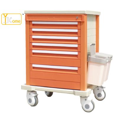 China YKS012-1 Modern Medical Trolley Cart Yinkang ABS Emergency Medicine Trolley for sale