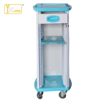 China YKS008 Large Capacity Double Rows Hospital Record Holder Trolley 40 Shelves for sale