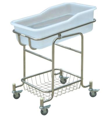 China stainless steel & plastic baby furniture crib stainless steel hospital baby cradle bed for sale