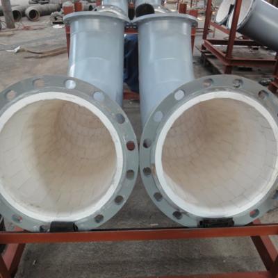 China Wear Resistant Alumina Ceramic Lined Pipes with Moulding Processing for sale