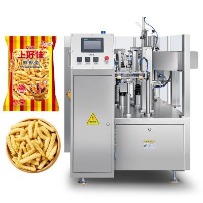 China Food High Precision Snack Food Products Weighing Packing Machine Popcorn Potato Chips Prawn Crackers Nitrogen Filling Packing Machine for sale