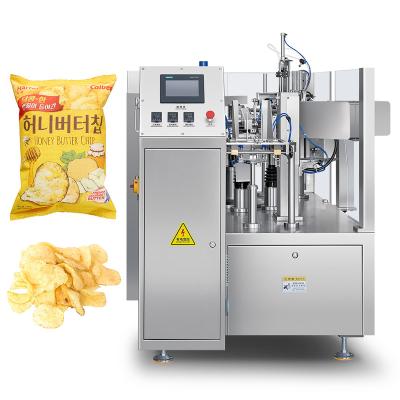 China Food Automatic 8 Lane Pouch Filling and Sealing Machine Snack Chips Popcorn Rotary Premade Bag Packing Machine with Nitrogen for sale