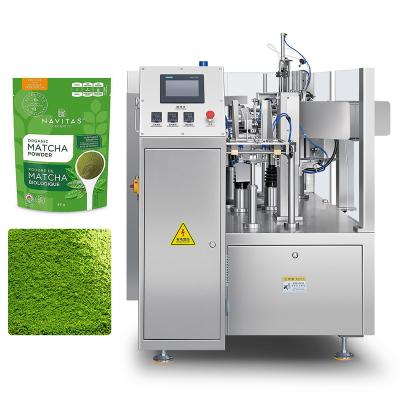 China Food Automatic Zipper Doypack Packaging Packing Machines Stand up Green Tea Matcha Powder Pouch Filling Packaging Machine for sale