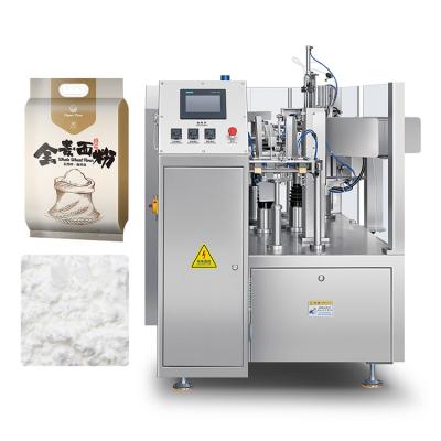 China Food Multifunction Powder Packing Machine Eight Station Rotary Flour Powder Doypack Filling and Packaging Machine for sale