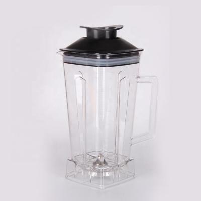 China Household Blender mixer spare parts 2L Square Container Jar Jug Pitcher Cup bottom with serrated smoothies blades lid BPA FREE for sale