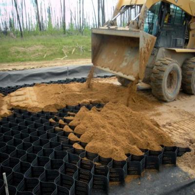 China Black Green HDPE Geocell Gravel Stabilization Perforated for sale