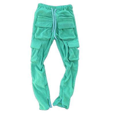 China Z0035 QUICK DRY Custom Jogger Mens Track Pants Pocket Man Stacked Jogger Cargo Stacked Sweatpants Men for sale