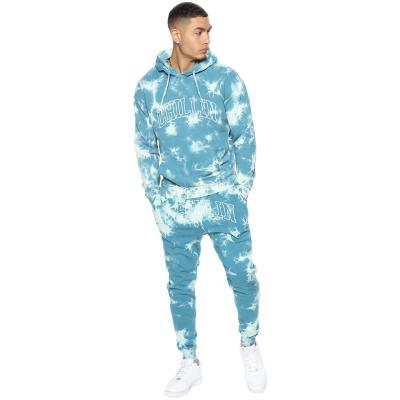 China Z9033 New Breathable Hot Sale Mens Jogger Set Tie Dye Printing Hoodie Fleece Plus Size Pullover Mens Hoodies Men Tracksuit for sale