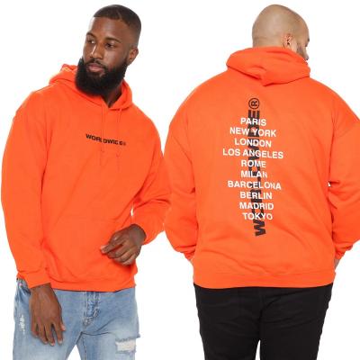 China Z0974 New Design Autumn Hoodie Thick Sweatshirt Custom Orange Cheap Drawstring Cartoon Oversized Anti-Wrinkle Plus Size Pullover Hoodie for sale