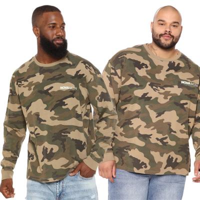 China Z0929 cotton fleece mens sweatshirt viable high quality camouflage crewneck pullover plus size mens hoodies and sweatshirts for sale