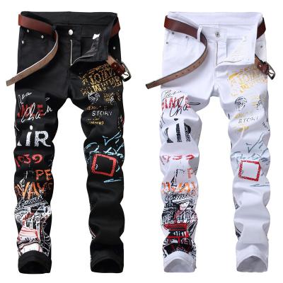 China Z0927 New Breathable Men Hop Jeans Slim Straight Man Streetwear Cotton Jogger Printed Casual Pants for sale