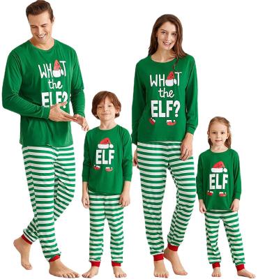 China Custom Z0425 2021 QUICK DRY Embroider Logo Hot Fashion Winter Holiday Cotton Matching Kids Long Sleeves Family Christmas Striped Pajamas for sale