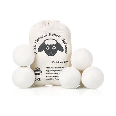 China Cleaning Set 6 New Zealand Wool Drying Natural Laundry Balls Softener Wool Dryer Balls for sale