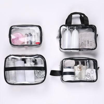 China Biodegradable Custom Logo Zipper Closure Clear PVC Cosmetic Bag for sale