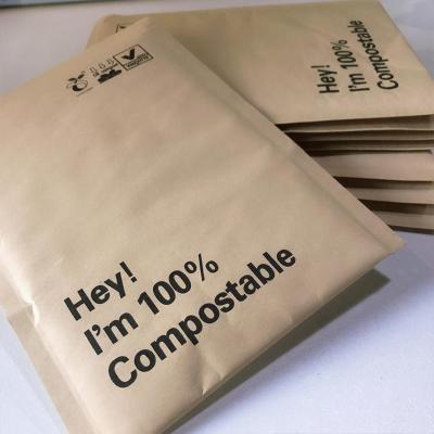 China Wholesale Custom Logo Biodegradable Waterproof Biodegradable Kraft Paper Bubble Mailer Mailer Compostable Bag for sale