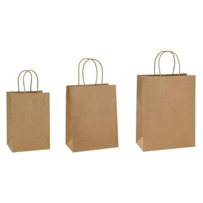 China Manufacturer Brown Paper Shopping Bag Eco - Friendly Recyclable With Twisted Handle 150gsm for sale