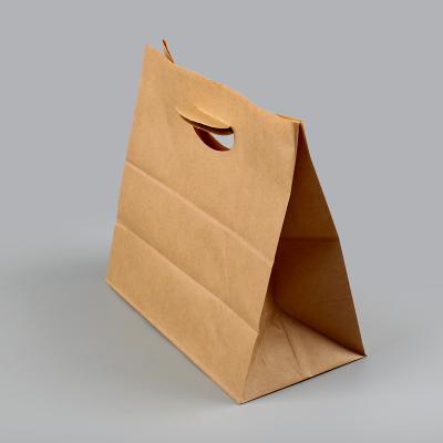 China China Factory Recyclable Supplier Die Cut Brown Paper Handle Bag for sale