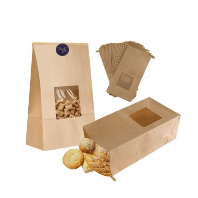 China Recyclable Food Storage Promotion Tin Buckle Lock Biscuit Bread Eco Friendly Brown Paper Bag For Foods Take Away for sale