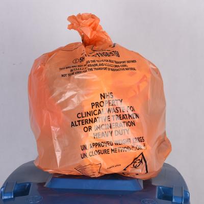 China Medical Garbage Bag Heat Seal LDPE/HDPE Plastic Disposable Waste Bags for Lab Hospital for sale