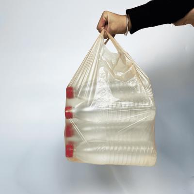 China Custom Poly Plastic HDPE T-shirt Supermarket Shopping Bag for Food Vegetables Packaging for sale