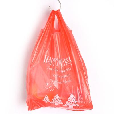 China HDPE/LDPE T-shirt Plastic Shopping Bags with Offset Printing Surface Handling for sale