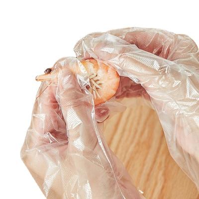 China PE Plastic Gloves for Cleaning Cooking BBQ DIY Outer Material Polyester Baby Care Room for sale