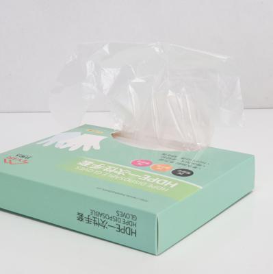 China Thick HDPE Clear Plastic Polythene Kitchen Waterproof Household Disposable Food Gloves for sale