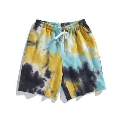 China 2021 high quality fashion 300gsm men's street shorts breathable unisex fashion trends TIE DYE shorts for sale