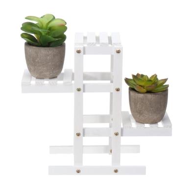 China Stocked Wholesale Accept Factory Custom White Stand Flower Indoor Wooden Stand for sale