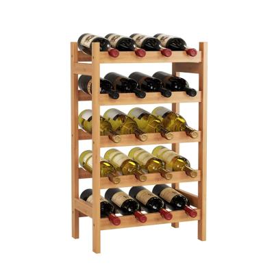 China Wall Mounted Wooden Wine Stored Rack 5 Bottle Wine Cork Storage Rack Walnut Brown for sale