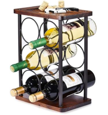 China High Quality Wine Table Top Wine Rack Classic Wooden Extendable Wooden Free Standing Rack Wine Rack With Wine Glass Holder for sale