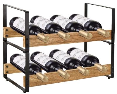 China Wooden Wine Rack 2 Tier Expandable Wine Rack Wine Rack Living Room Furniture for sale