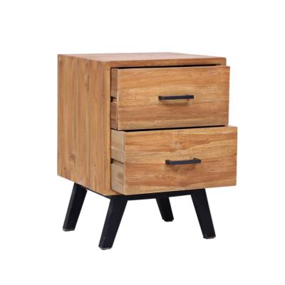 China Adjustable Solid Teak Wooden Bedside Cabinet Table Nightstand (Other) Storage Cupboard for sale