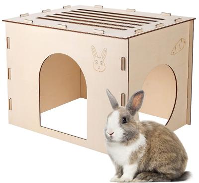 China Multifunctional Indoor Wooden Pet House Rabbit Flat Pack High Quality Size Stocked Animal Cage for sale