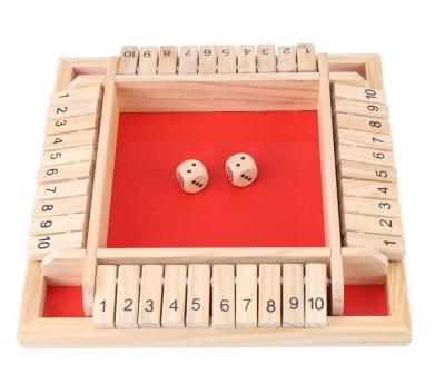 China Kids Funny Indoor Numbers Family Game 4 Sides Traditional Wooden Board 1-10 Cut Out Games Adults Table Wooden Closed Box Games for sale