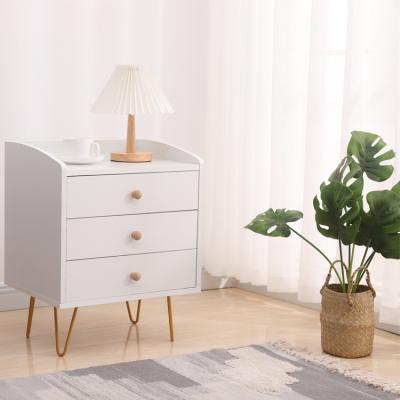 China Home Wall Cabinets Expandable Living Room Wood Corner Cabinets With Three-Tiered Drawer White for sale