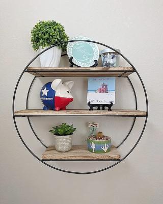 China Minimalist INS Decoration Wall Circular Shelves Floating Home Wall Decor Book Shelves for sale