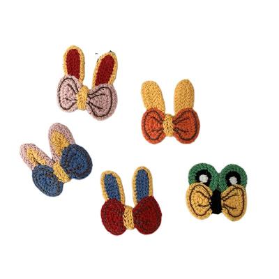 China Japan and Korean children's BB clip hair bow barrettes girls' wool headdress baby children's knitting Korean style autumn and winter hairpin for sale