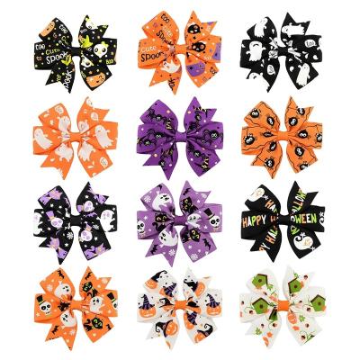 China New European and American style Amazon children's Halloween ornaments ribbed band bow hairpin children's headwear for sale